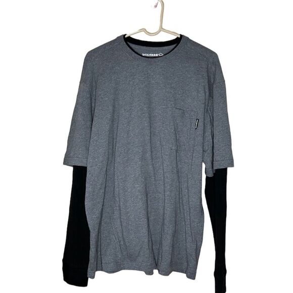 Wolverine Miter Tee II Men's Long Sleeve Button-Up Shirt Gray/Black Size L - Picture 1 of 3